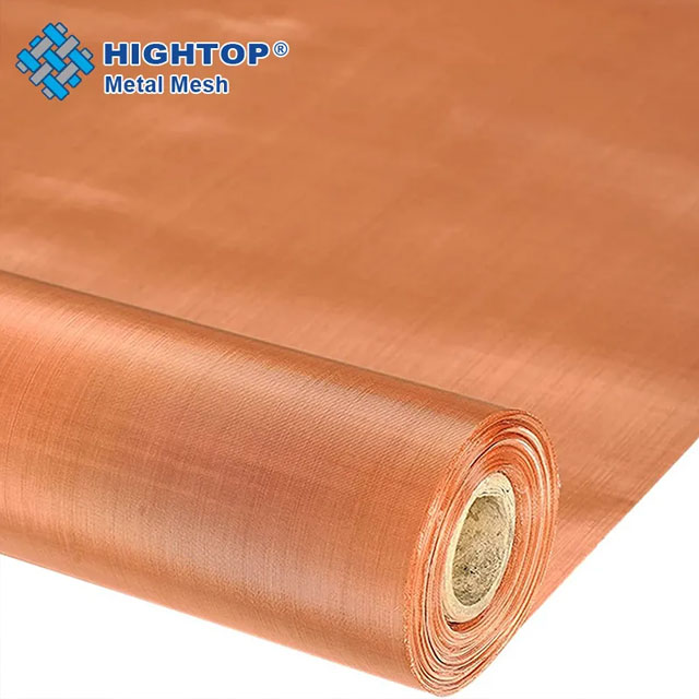 Red Copper Woven Wire Shielding Fabric Mesh