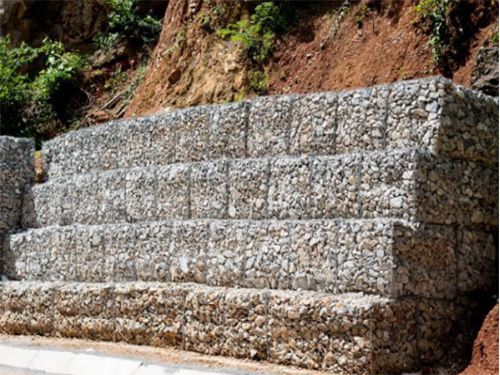 Gabions retaining wall system