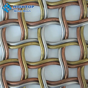 HT-AR-002:Decorative Brass Wire Crimped Woven Mesh Panel