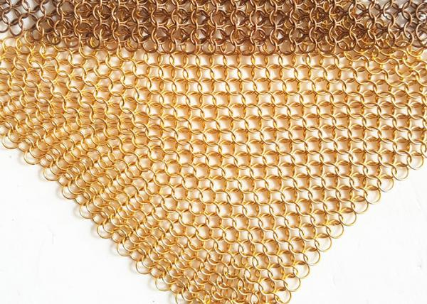 space_divider_metal_mesh_drapery_hotel_curtain_brass_wire_chainmail_ring_mesh
