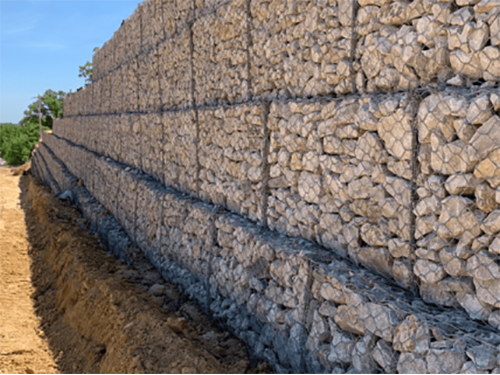 Gabion wall for protection and decoration