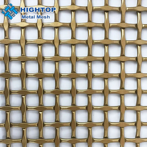 HT-AR-032:Stainless Steel Gold Color Crimped Woven Grilles